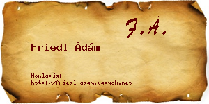 Friedl Ádám névjegykártya